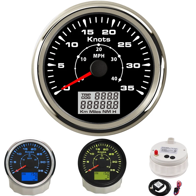 85mm Marine Pointer GPS Speedometers 0-35Knots Yacht Speed Mileometers Waterproof Trip Meters 0-40MPH Cog Blue Green Backlight
85mm Marine Pointer GPS Speedometers 0-35Knots Yacht Speed Mileometers Waterproof Trip Meters 0-40MPH Cog Blue Green Backlight