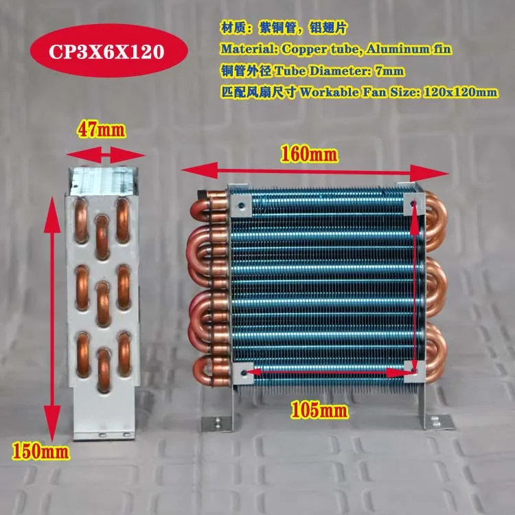 Микроконденсатор CP3x6x120 с воздушным охлаждением, медная трубка, ребристый радиатор, ремень испарителя
Микроконденсатор CP3x6x120 с воздушным охлаждением, медная трубка, ребристый радиатор, ремень испарителя