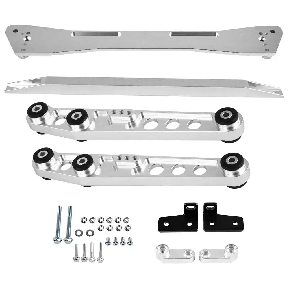 

Racing Car Rear Lower Control Arms + Tie Bar Subframe Brace For Honda Civic CX DX EX 1992-1995 Tie Rod Support Trestle Silver