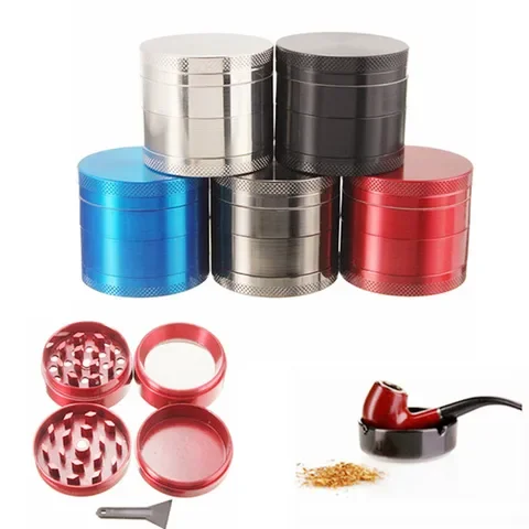 

Sale New 4-layer Aluminum Herb Herbal Tobacco Grinder Grinders Smoking Pipe Smoke Container Accessorie