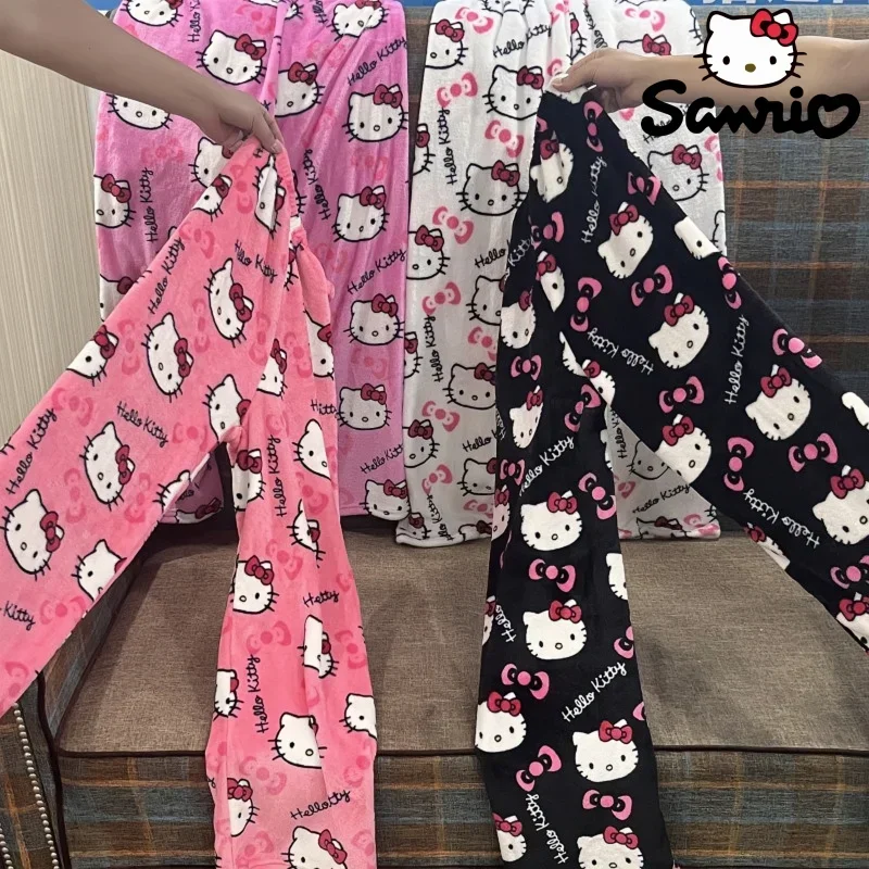 Фланелевая пижама Sanrio Hello Kitty, Черная Женская теплая шерстяная Повседневная Домашняя одежда с мультяшным рисунком, модные брюки на осень и зиму
Фланелевая пижама Sanrio Hello Kitty, Черная Женская теплая шерстяная Повседневная Домашняя одежда с мультяшным рисунком, модные брюки на осень и зиму