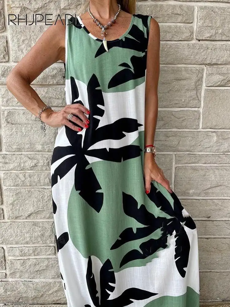 Summer Casual O-neck Sleeveless Long Dress For Women Fashion Boho Floral Print Loose Maxi Dresses 2023 Woman Beach Dress
Summer Casual O-neck Sleeveless Long Dress For Women Fashion Boho Floral Print Loose Maxi Dresses 2023 Woman Beach Dress