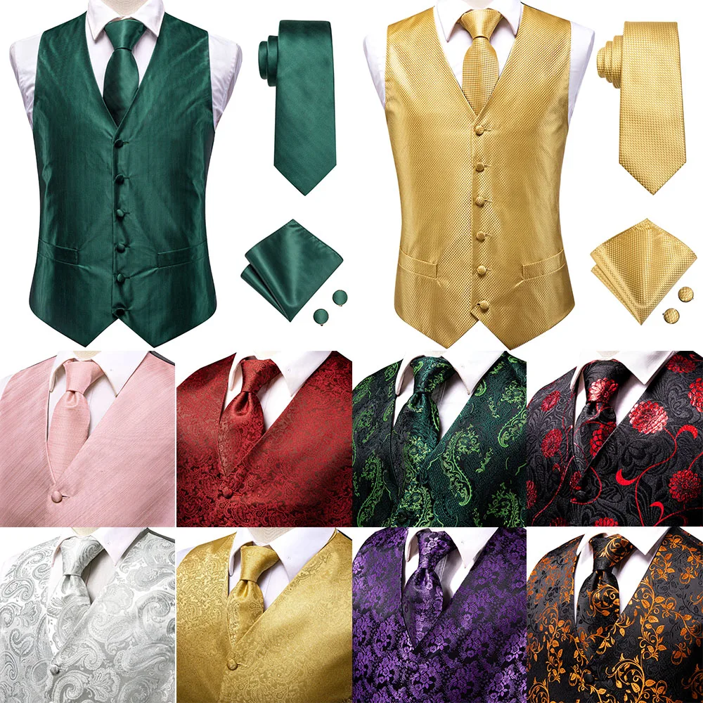Gift Silk Mens Vests Tie Set Jacquard Green Gold Red Pink Black Purple Waistcoat Necktie Hanky Cufflinks Wedding Business Hi-Tie
Gift Silk Mens Vests Tie Set Jacquard Green Gold Red Pink Black Purple Waistcoat Necktie Hanky Cufflinks Wedding Business Hi-Tie