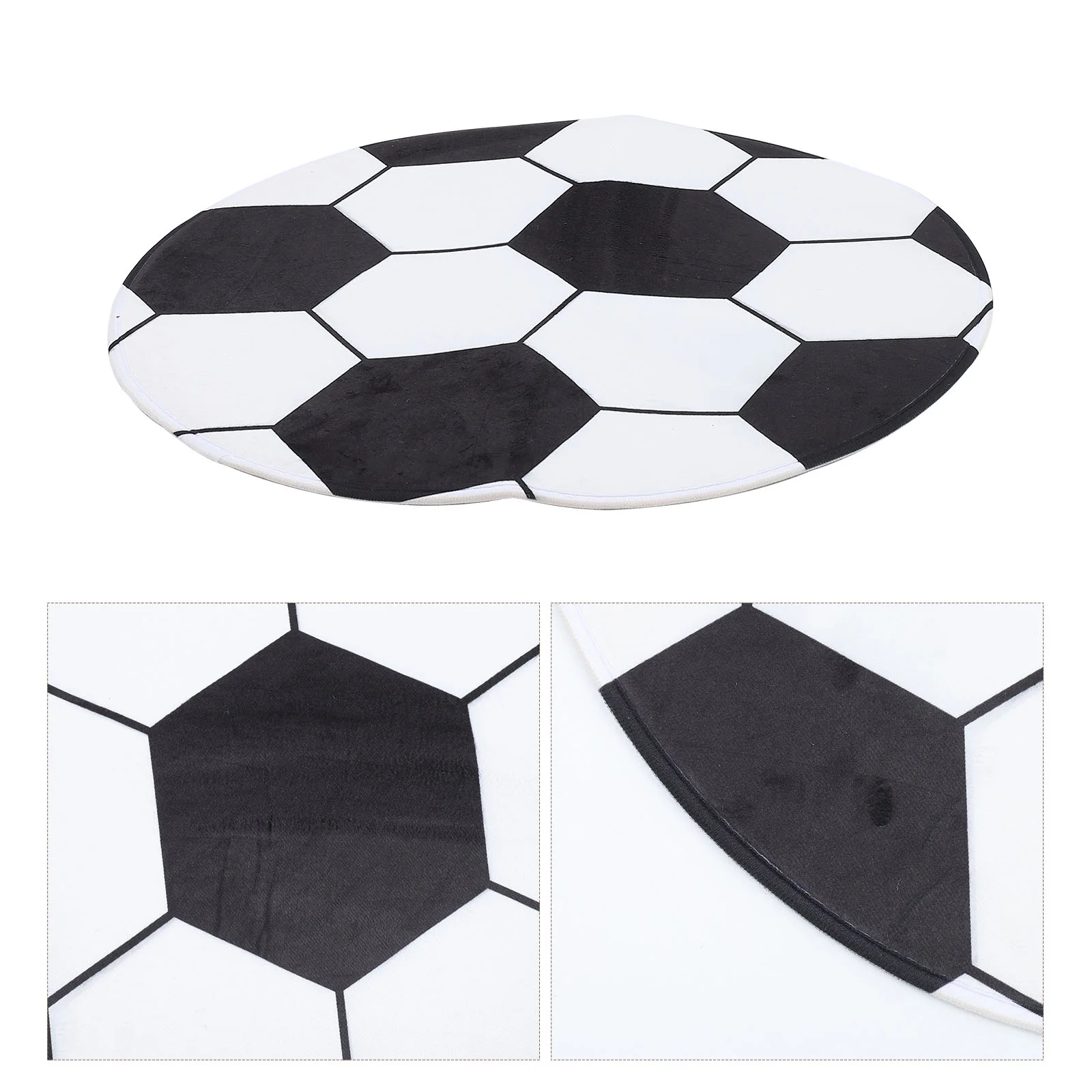 

Sewacc Kitchen Mat Soccer Rug Round Circle Area Rug Football Check Carpet Floor Chair Mat Decorative Entrance Door Mat Kids