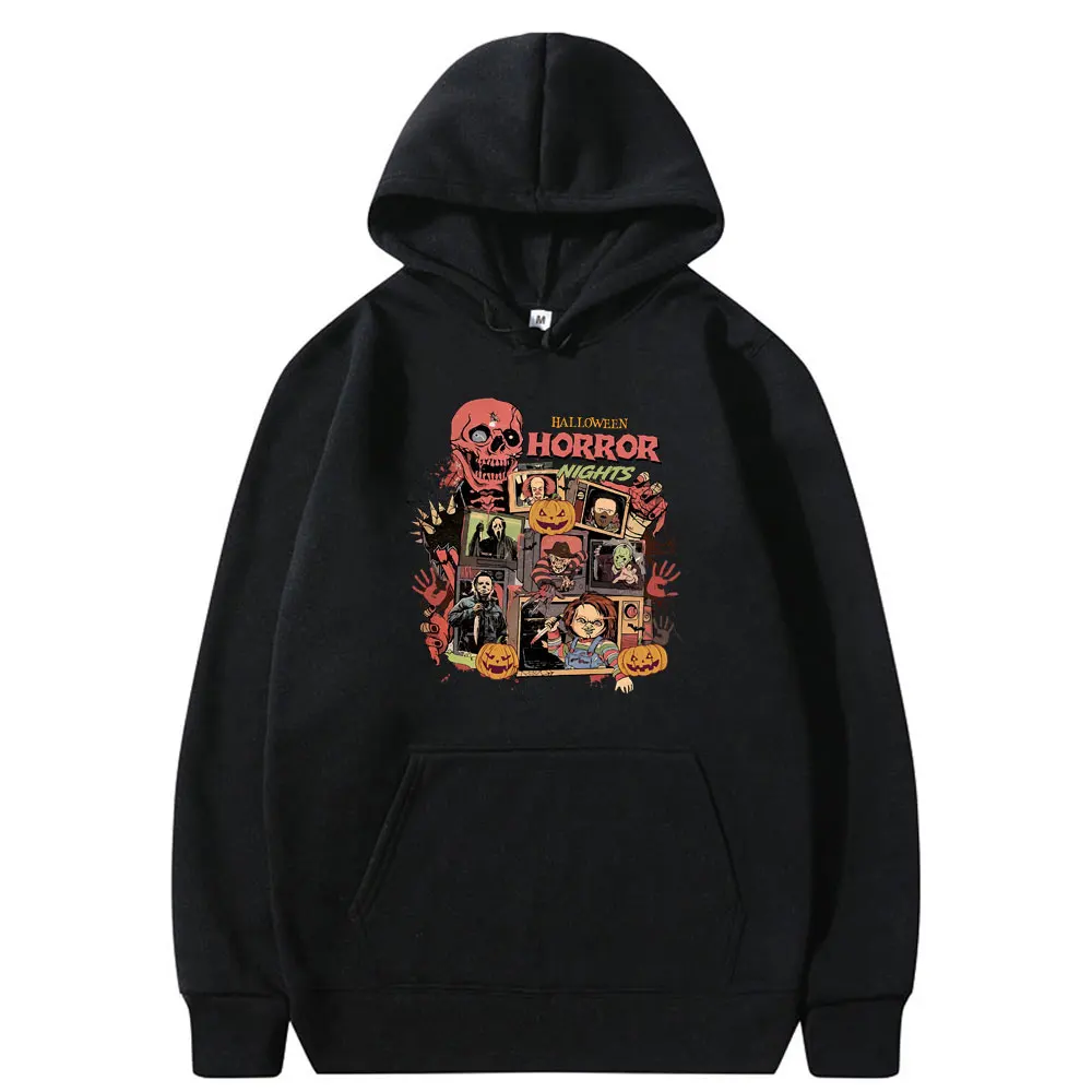 90s Vintage Halloween Horror Nights Hoodie Men Scary Character Spooky Series Movie Ghostface Chucky Graphic Hoodies Streetwear
90s Vintage Halloween Horror Nights Hoodie Men Scary Character Spooky Series Movie Ghostface Chucky Graphic Hoodies Streetwear