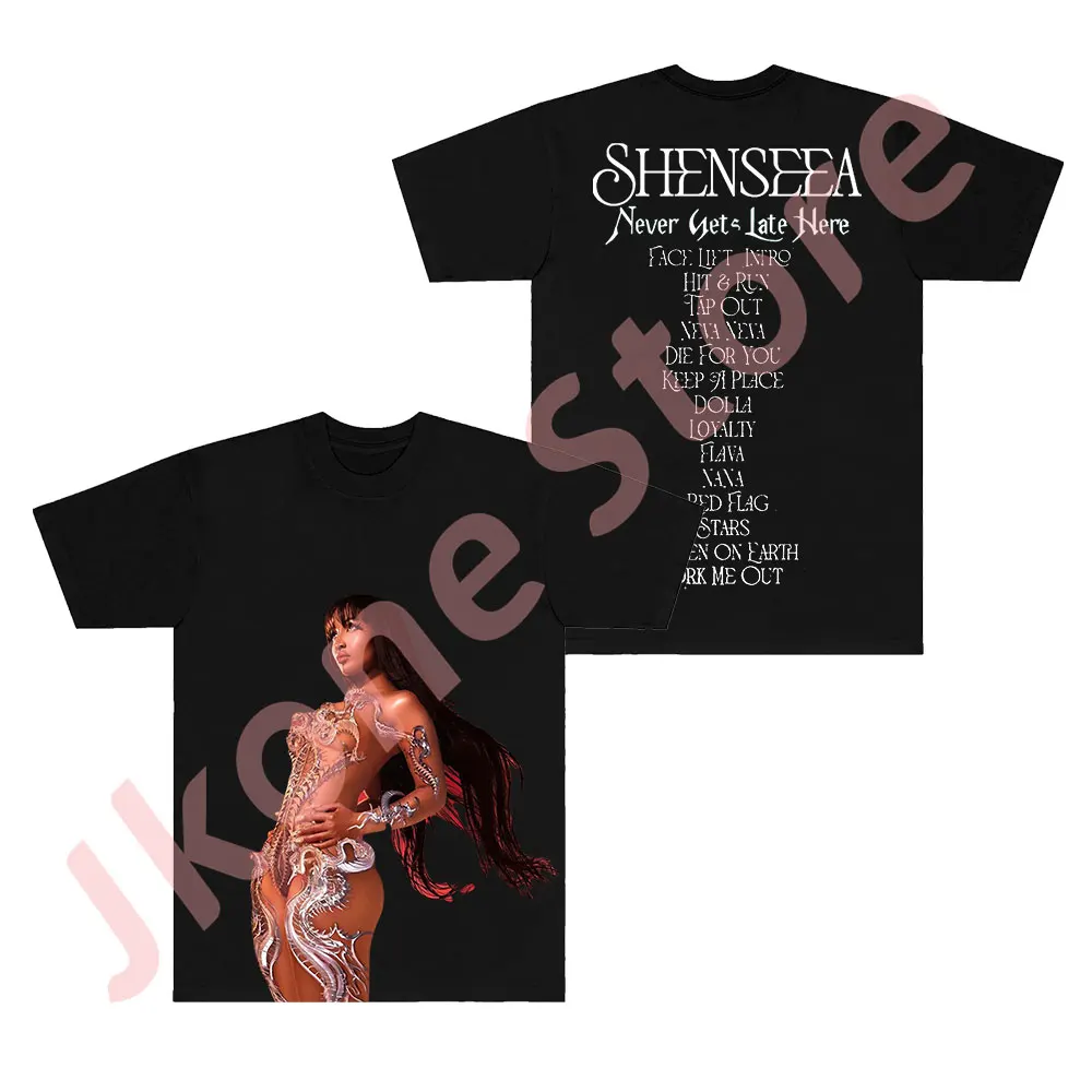 Shenseea Never Gets Late Here Merch Tee Cosplay Women Men Fashion Casual Streetwear Short Sleeve T-shirts
Shenseea Never Gets Late Here Merch Tee Cosplay Women Men Fashion Casual Streetwear Short Sleeve T-shirts