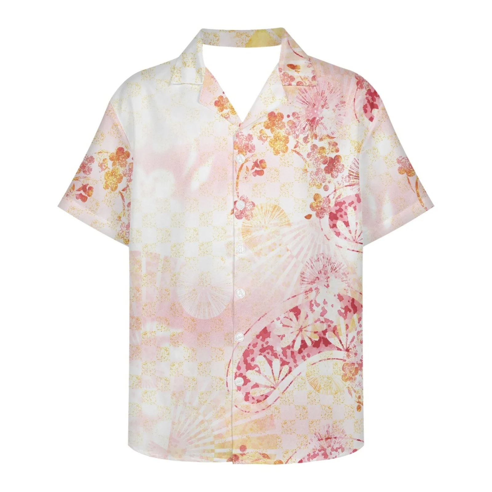 

Japanese Animation Style Clothes Cherry Blossom Shirt For Photographing Hawaiian Shirt Chemise Homme Beach Aloha Casual Button