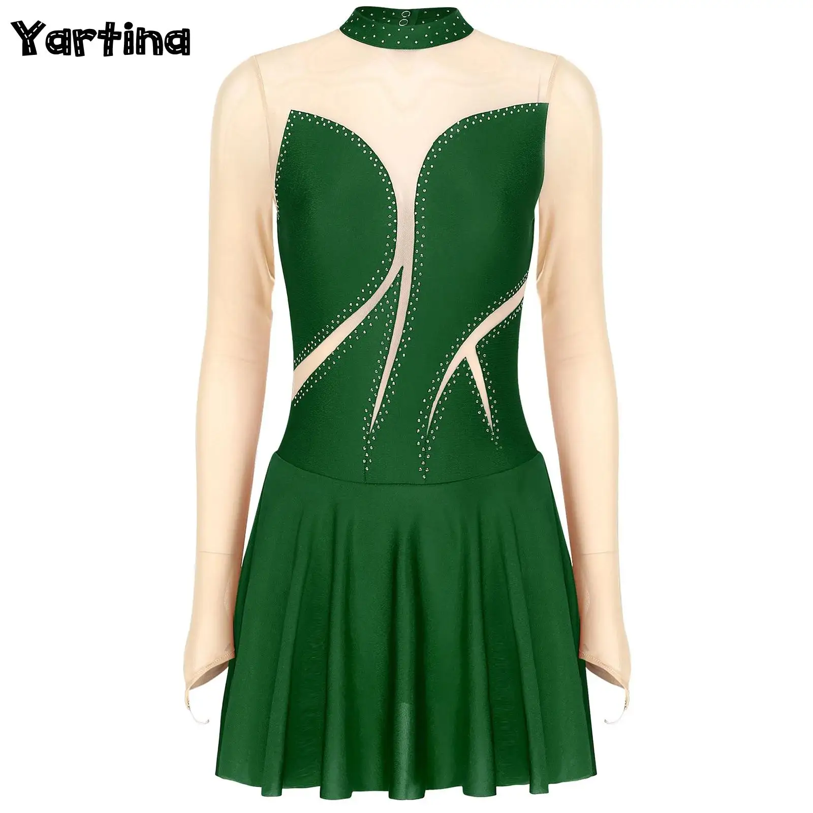 Womens Ballet Lyrical Dance Dress Figure Skating Costume Sheer Mesh Ballet Leotard Dress Glitter Rhinestone Long Sleeve Bodysuit
Womens Ballet Lyrical Dance Dress Figure Skating Costume Sheer Mesh Ballet Leotard Dress Glitter Rhinestone Long Sleeve Bodysuit