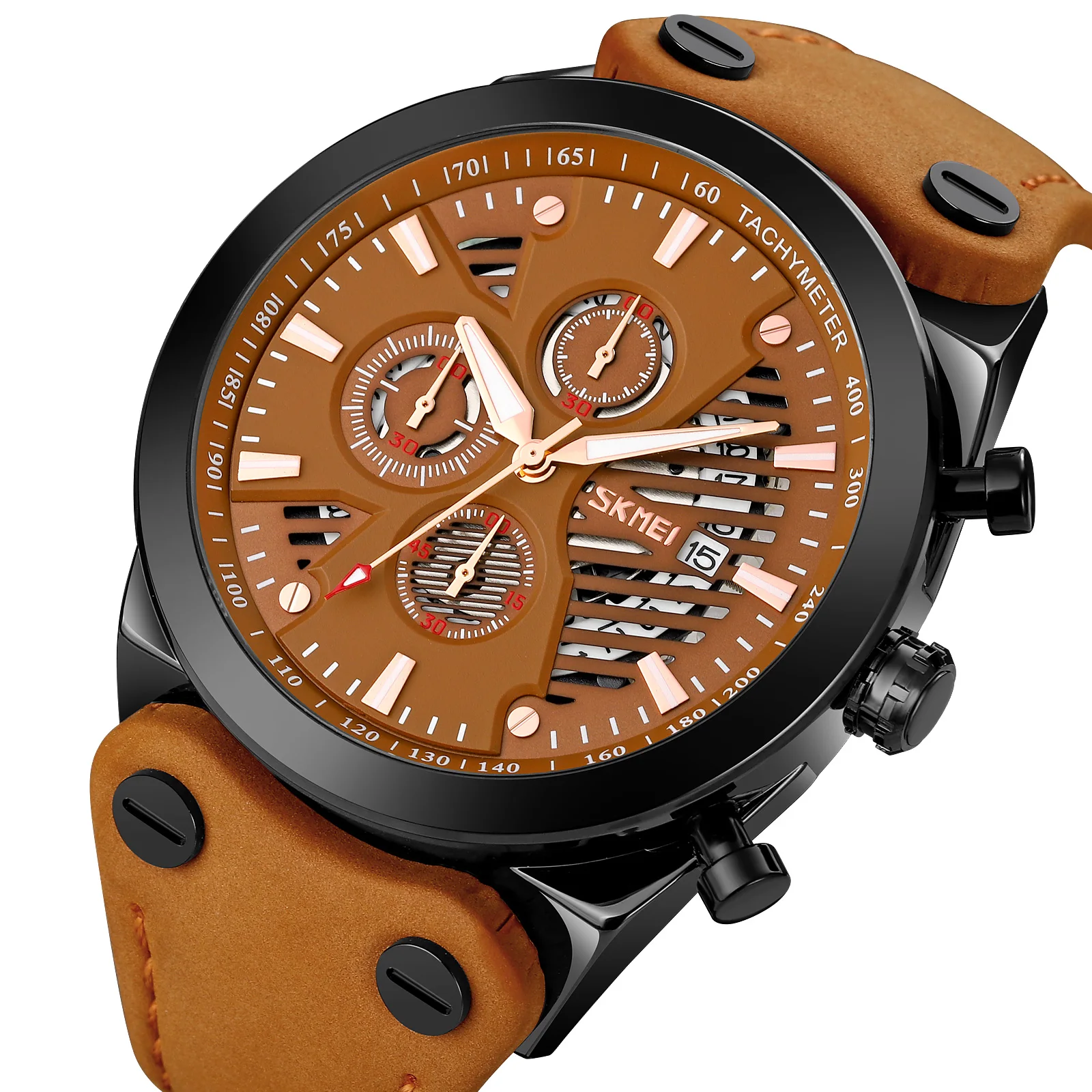 

SKMEI Fashion Sports Watch Luxury Four-Display Large Dial Stopwatch Chronograph Date Waterproof Trend Men's Reloj de cuarzo 9282