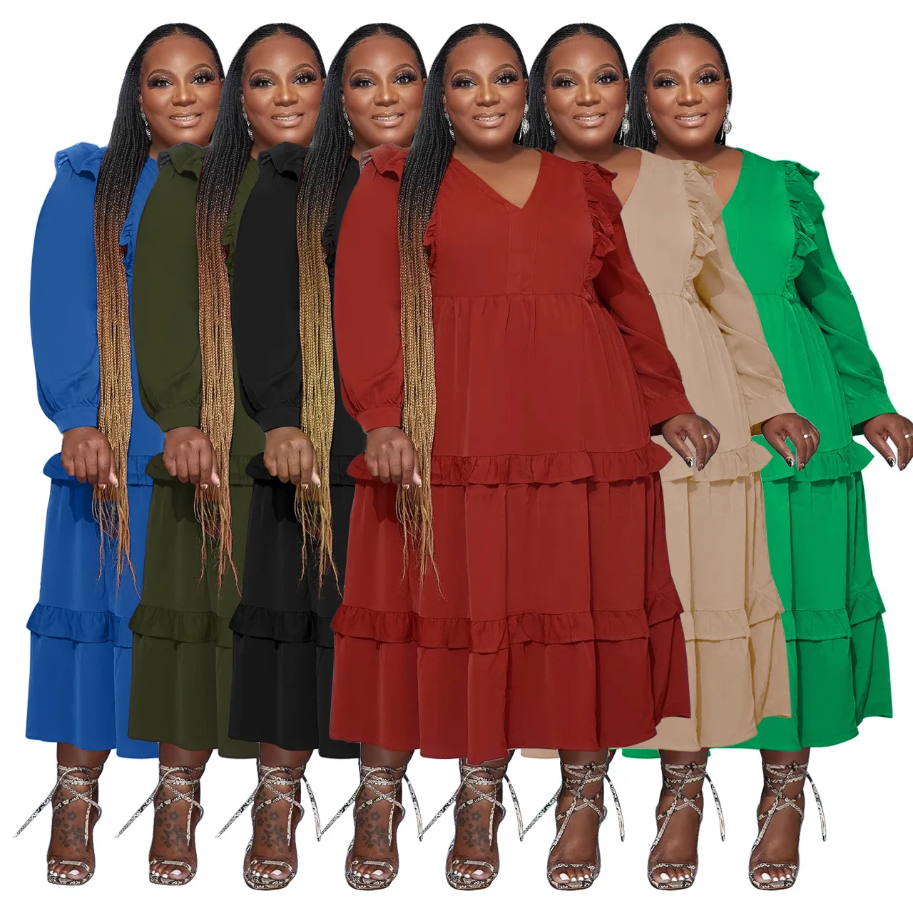 Oversize Loose Full Sleeves Women Casual Dress 2023 Spring V Neck Ruffles Solid T Shirt Club Leisure Long Dresses 4XL
Oversize Loose Full Sleeves Women Casual Dress 2023 Spring V Neck Ruffles Solid T Shirt Club Leisure Long Dresses 4XL