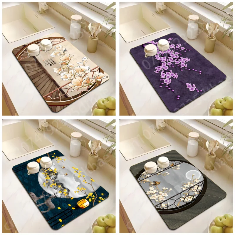 Chinese Folk Style Flowers Drain Pad Super Absorbent Anti-Slip Dish Drying Mat Tableware Diatomic Aesthetic Kitchen Decoration
Chinese Folk Style Flowers Drain Pad Super Absorbent Anti-Slip Dish Drying Mat Tableware Diatomic Aesthetic Kitchen Decoration