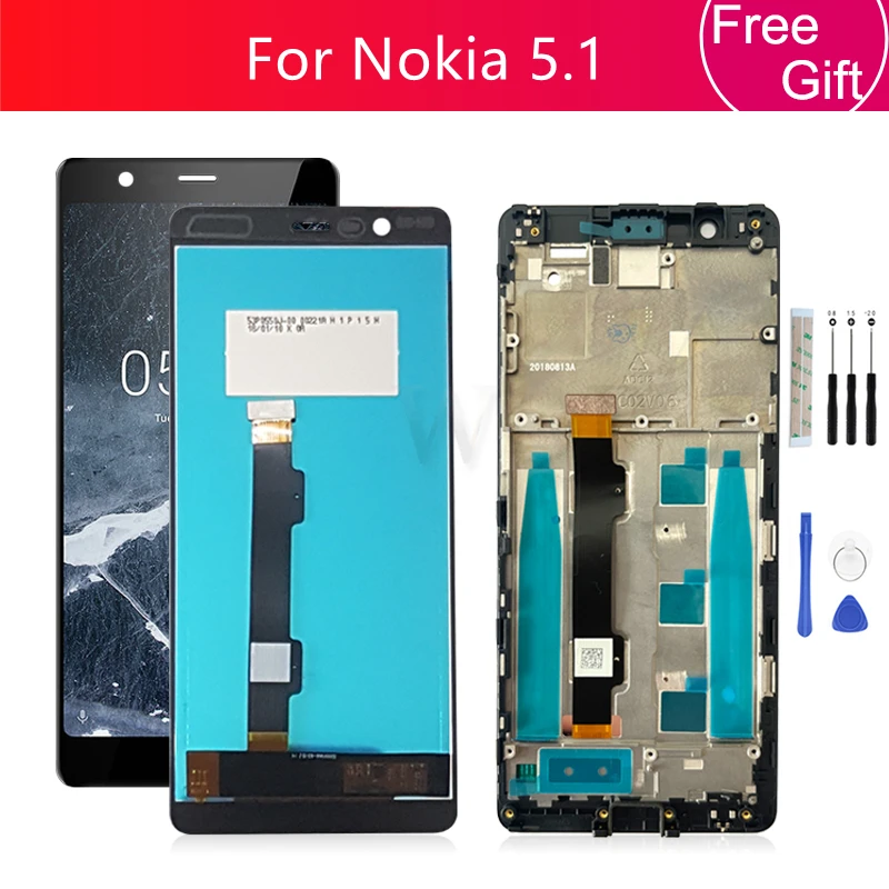 

For Nokia 5.1 LCD Display Touch Screen Digitizer Assembly Replacement TA-1075 TA-1061 TA-1088 TA-1081 TA-1076 Pantalla 5.5"