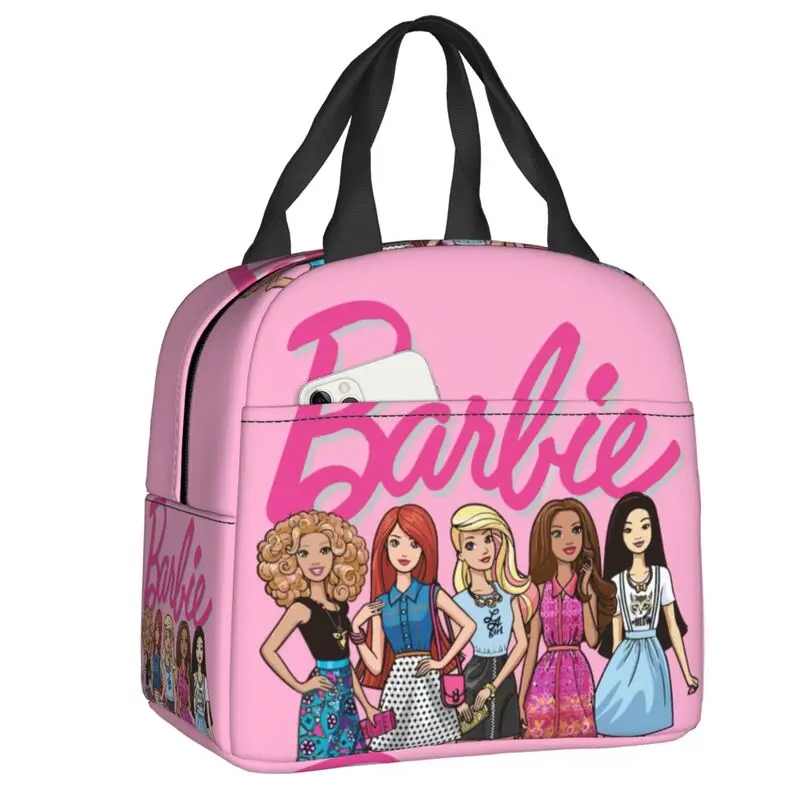 Custom Pink Girl Barbie Lunch Bag Reusable Cooler Thermal Insulated Bento Box For Women Kids School Travel Food Tote Bags
Custom Pink Girl Barbie Lunch Bag Reusable Cooler Thermal Insulated Bento Box For Women Kids School Travel Food Tote Bags