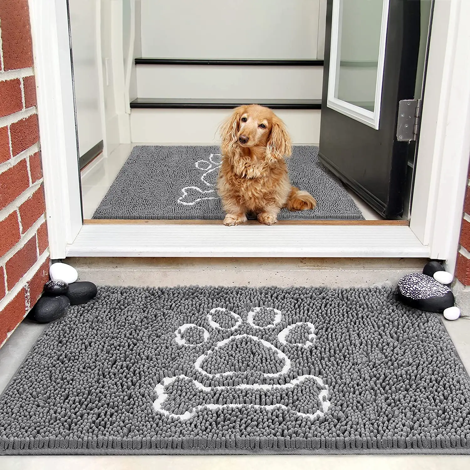 

Doormat Dog Chenille Indoor Entrance Pet Door Mats Anti-Slip Floor Rug Carpet for Mud Entry Busy Area Dogs Muddy Pawprints