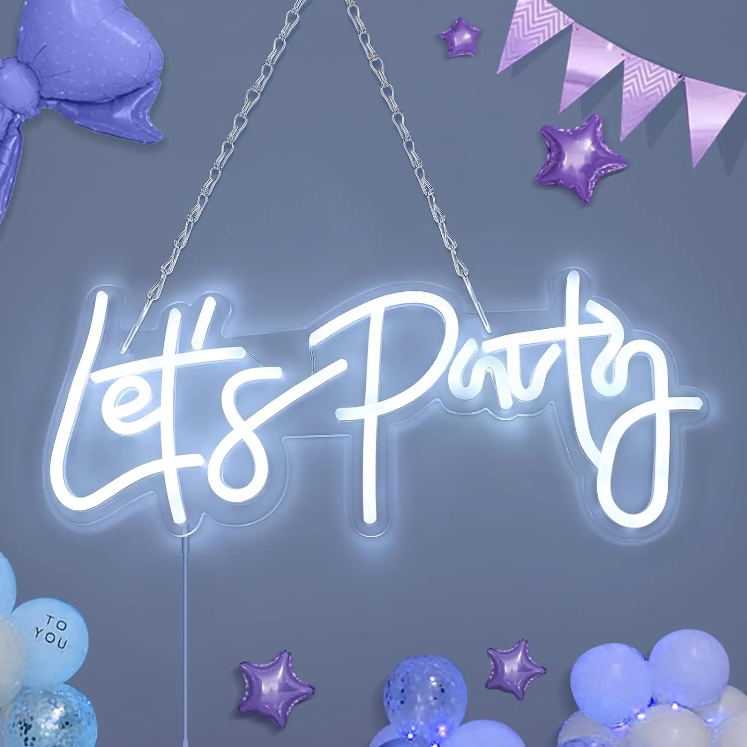 Lets Party Neon Sign Dimmable, Neon Signs for Wall Decor, 5 Brightness USB LED Light Up Signs for Wedding Birthday Party Bache
Lets Party Neon Sign Dimmable, Neon Signs for Wall Decor, 5 Brightness USB LED Light Up Signs for Wedding Birthday Party Bache