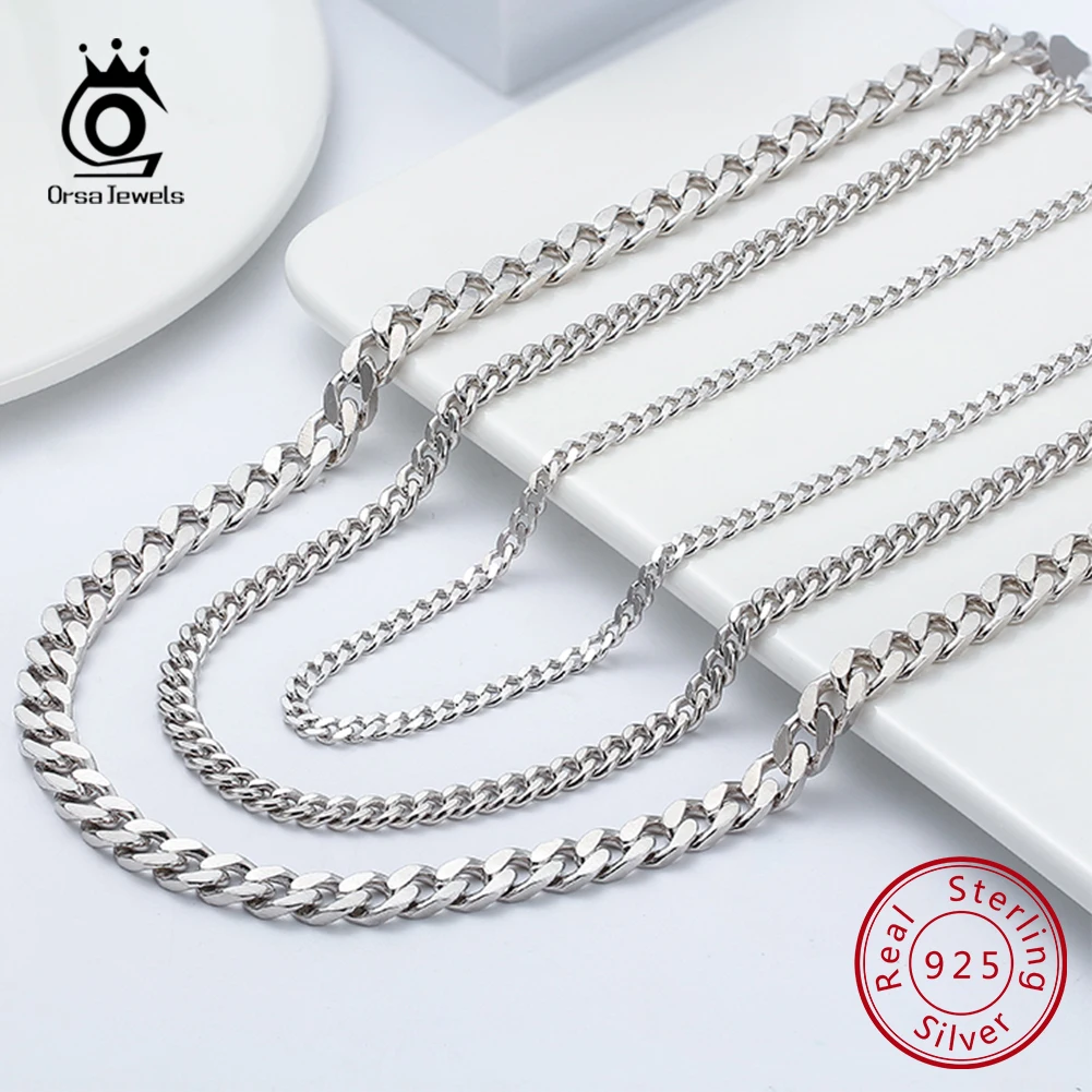 ORSA JEWELS S925 Silver 3.6mm Punk Necklace for Men Women Curb Cuban Link Chain Chokers Vintage Punk Boy Male Jewelry Gifts SC36
ORSA JEWELS S925 Silver 3.6mm Punk Necklace for Men Women Curb Cuban Link Chain Chokers Vintage Punk Boy Male Jewelry Gifts SC36