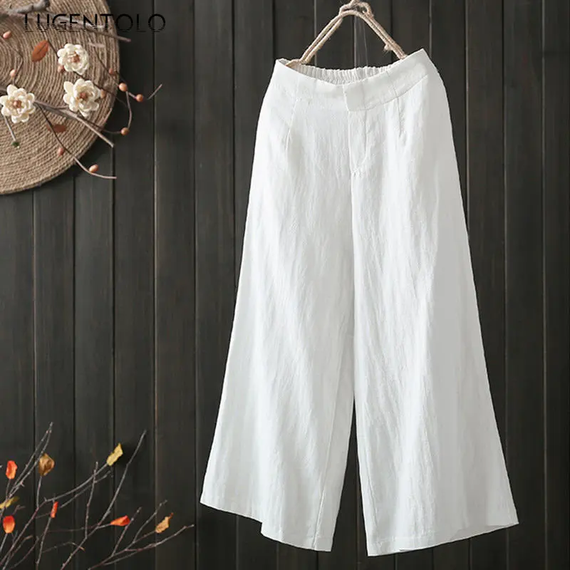 Women Simple Casual Pants Elastic Waist Summer Thin New Straight-leg Distressed Wide-leg Comfortable Trousers Ankle-length
Women Simple Casual Pants Elastic Waist Summer Thin New Straight-leg Distressed Wide-leg Comfortable Trousers Ankle-length