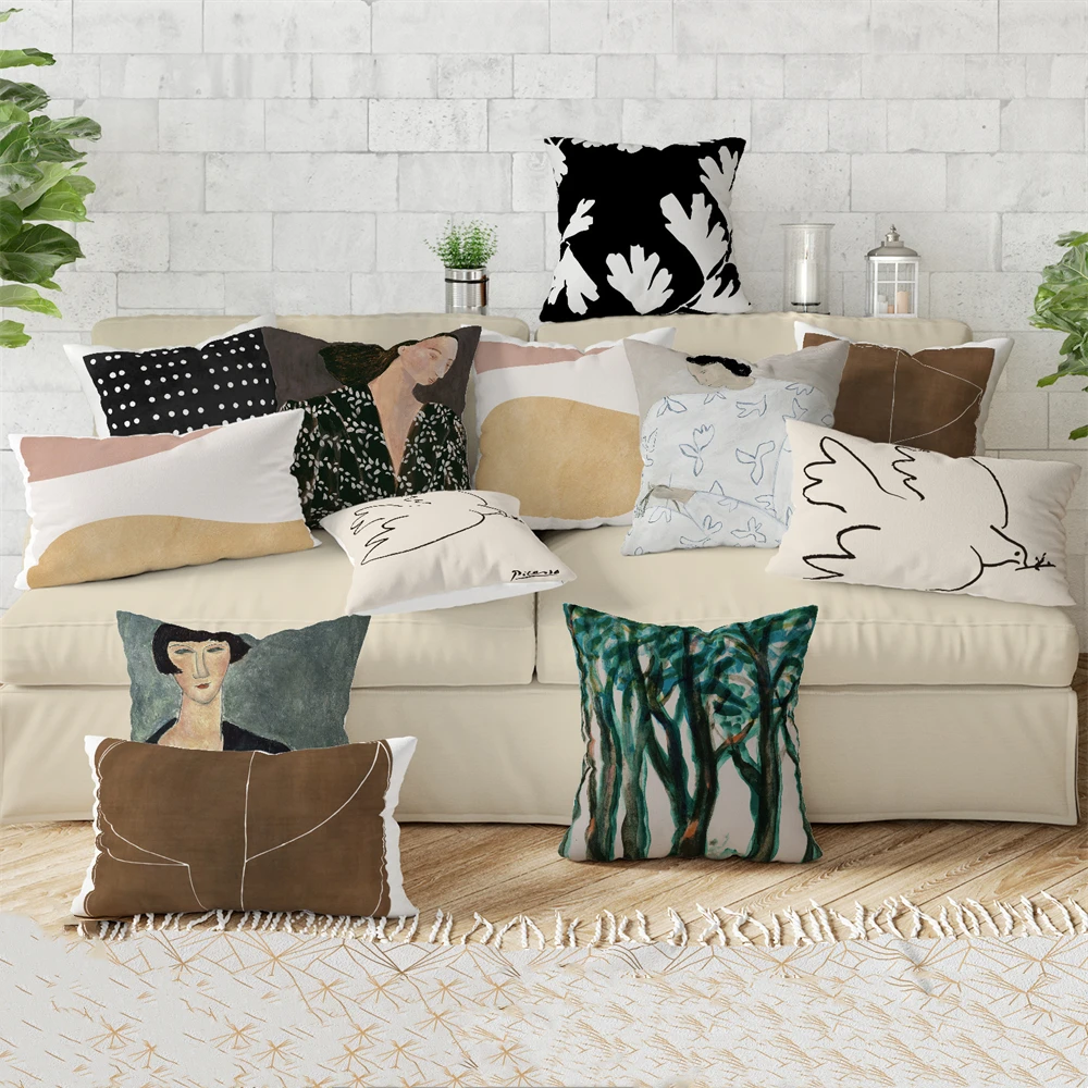 

3D Nordic Abstract Pillowcase Japanese Geometric Sofa Sleeping Pillow Cushion Cover Simple Modern Velvet Pillowcase Home Decor