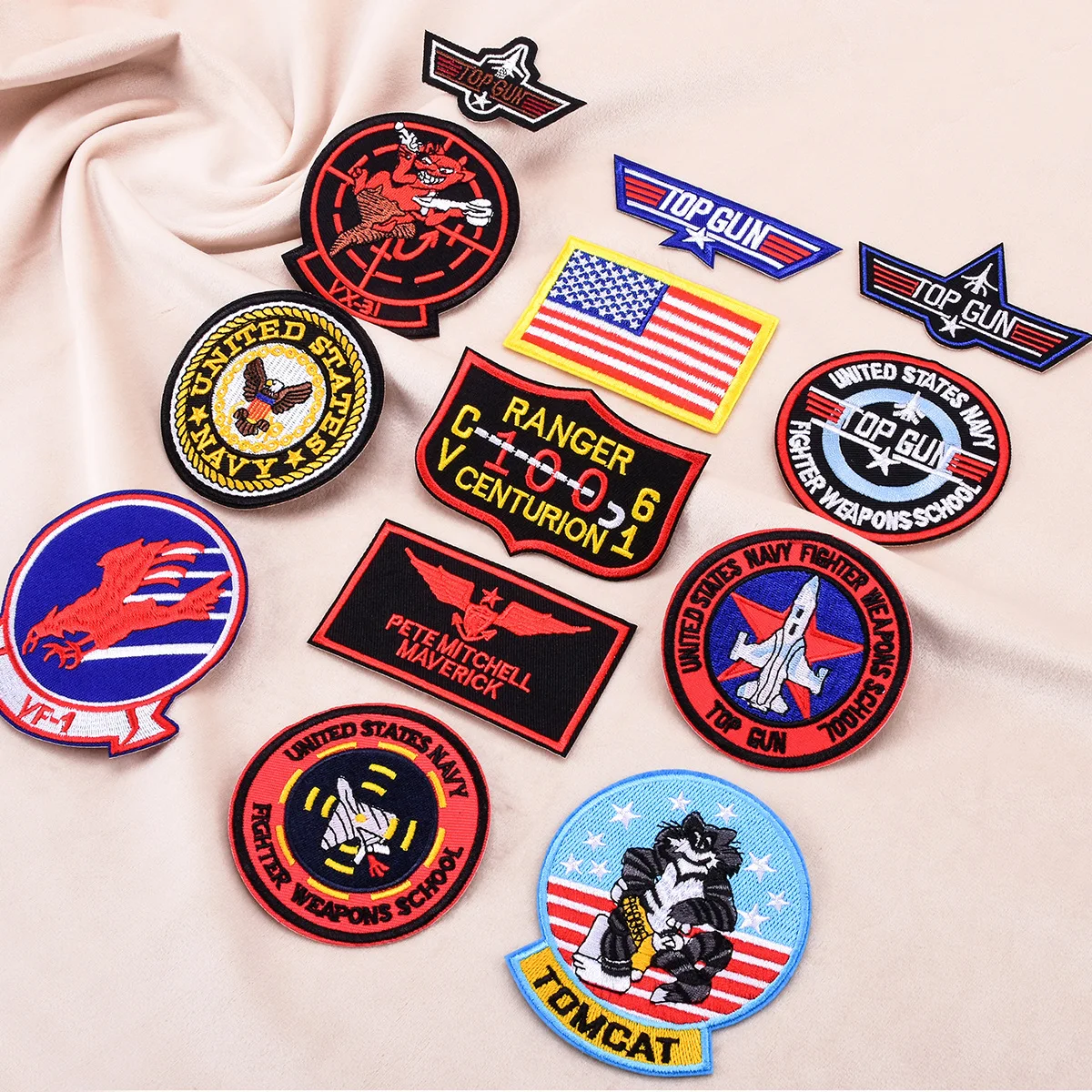 11/13Pcs Top Gun Tomcat Chapter American Navy Air VF-1 Pilot Armband ironing Embroidery Patch for Sew Clothes Badge Sticker
11/13Pcs Top Gun Tomcat Chapter American Navy Air VF-1 Pilot Armband ironing Embroidery Patch for Sew Clothes Badge Sticker