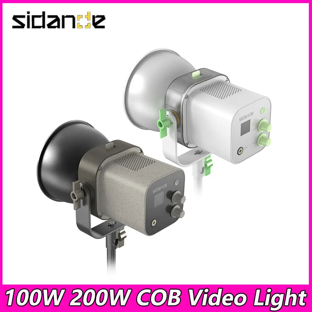 

SIDANDE 100W 200W COB видео светильник Bi-color 2500K-6500K Bowens Mount непрерывный выход Освещение для фотосъемки для прямой трансляции