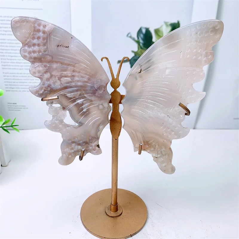 Natural Flower Agate Butterfly Wings Crystal Carving Crafts Healing Energy Lucky Stone Home Decoration Birthday Gift 1pair
Natural Flower Agate Butterfly Wings Crystal Carving Crafts Healing Energy Lucky Stone Home Decoration Birthday Gift 1pair