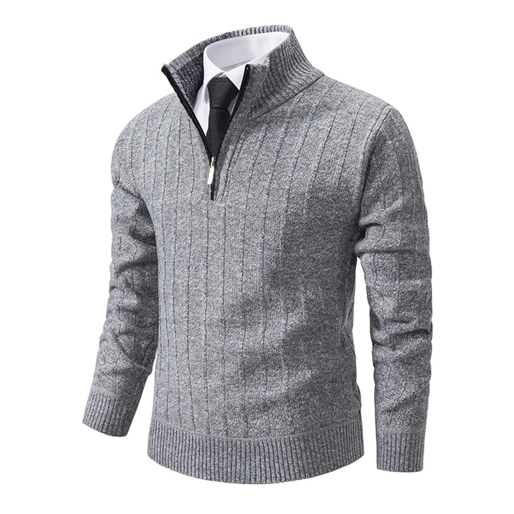 Stay Warm and Stylish in Winter with this Men's Casual Business Sweater Striped Texture Stand Collar Warm Fleece Knitwear
Stay Warm and Stylish in Winter with this Men's Casual Business Sweater Striped Texture Stand Collar Warm Fleece Knitwear