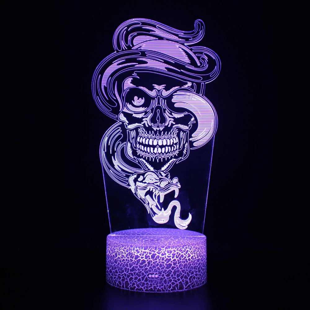 

Nighdn Halloween 7 Colors Night Lamp Bedroom Horror Atmosphere Lights LED Bedside Decorative Nightlight 3D Desk Table Lamps Gift