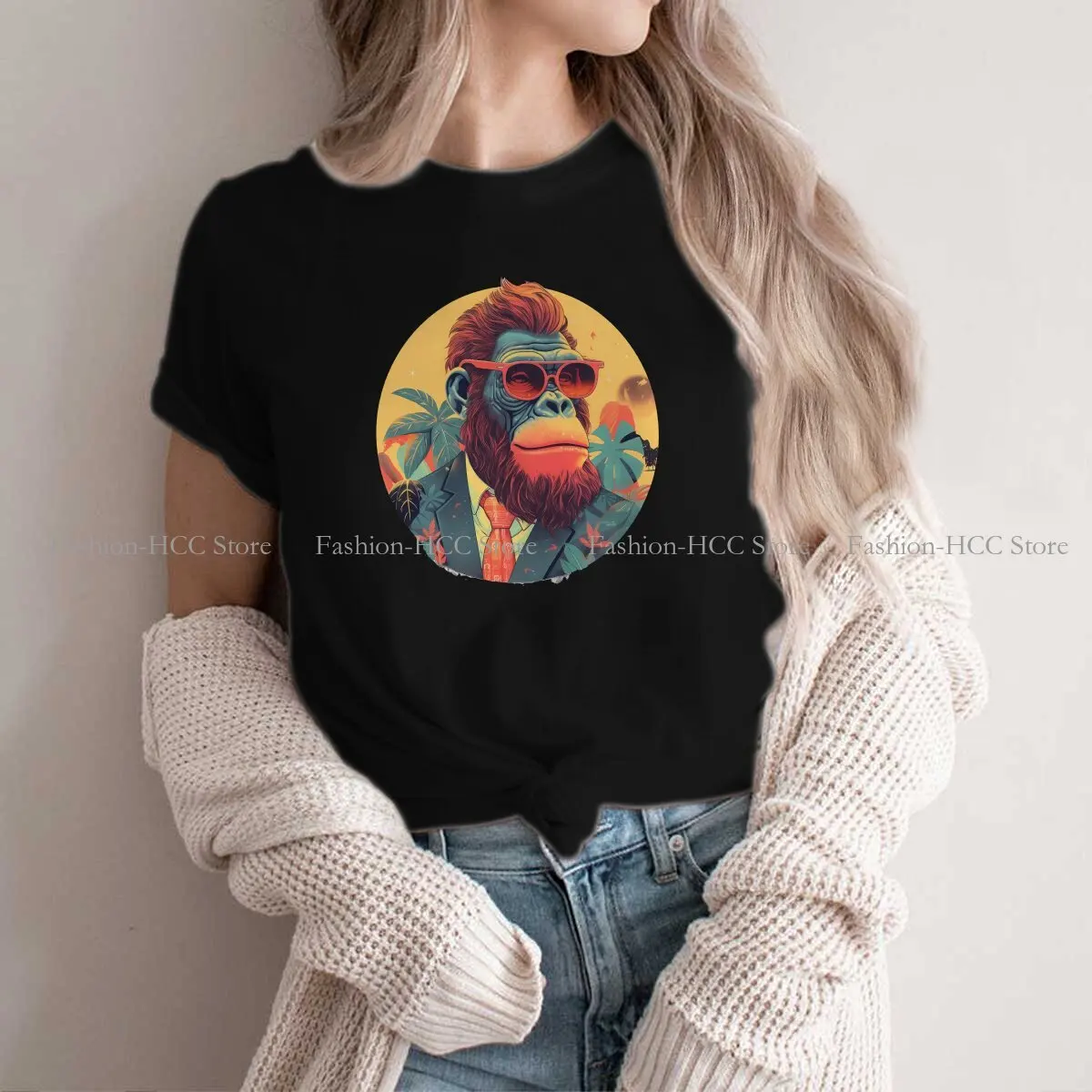 

Handsome And Charming Round Collar TShirt Monkey Business Classic Polyester T Shirt Women Tops New Design