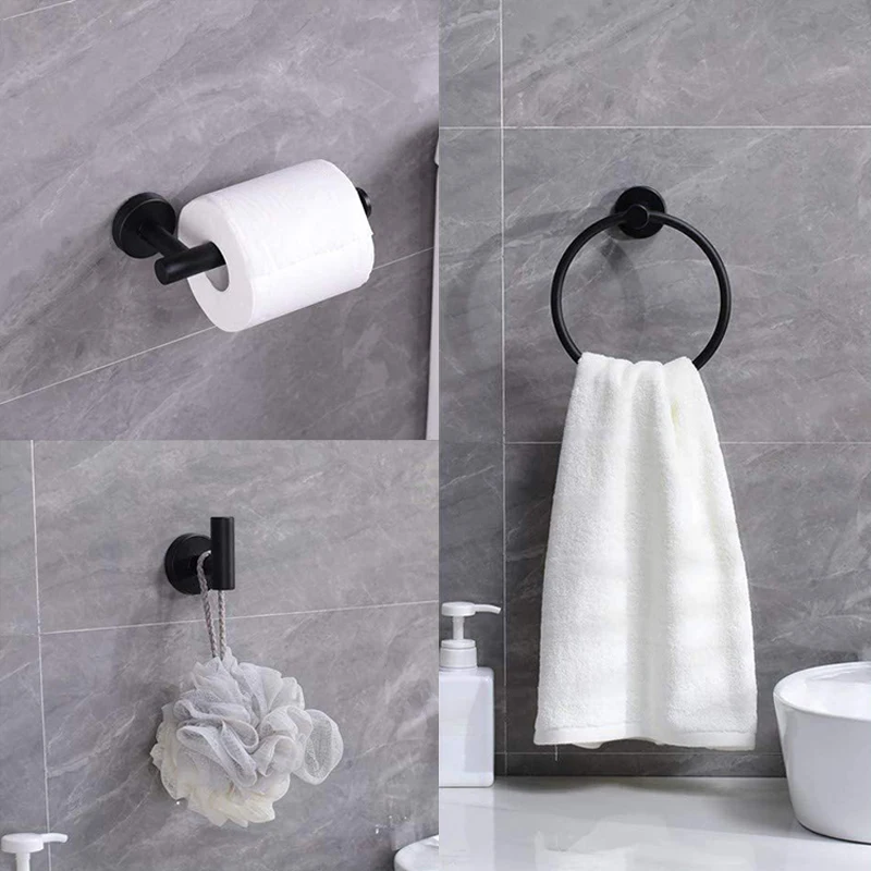 3pc/set Toilet Towel Rack Wall-mounted Black Silver 304 Stainless Steel Bathroom Hardware Accessories Towel Ring Set
3pc/set Toilet Towel Rack Wall-mounted Black Silver 304 Stainless Steel Bathroom Hardware Accessories Towel Ring Set