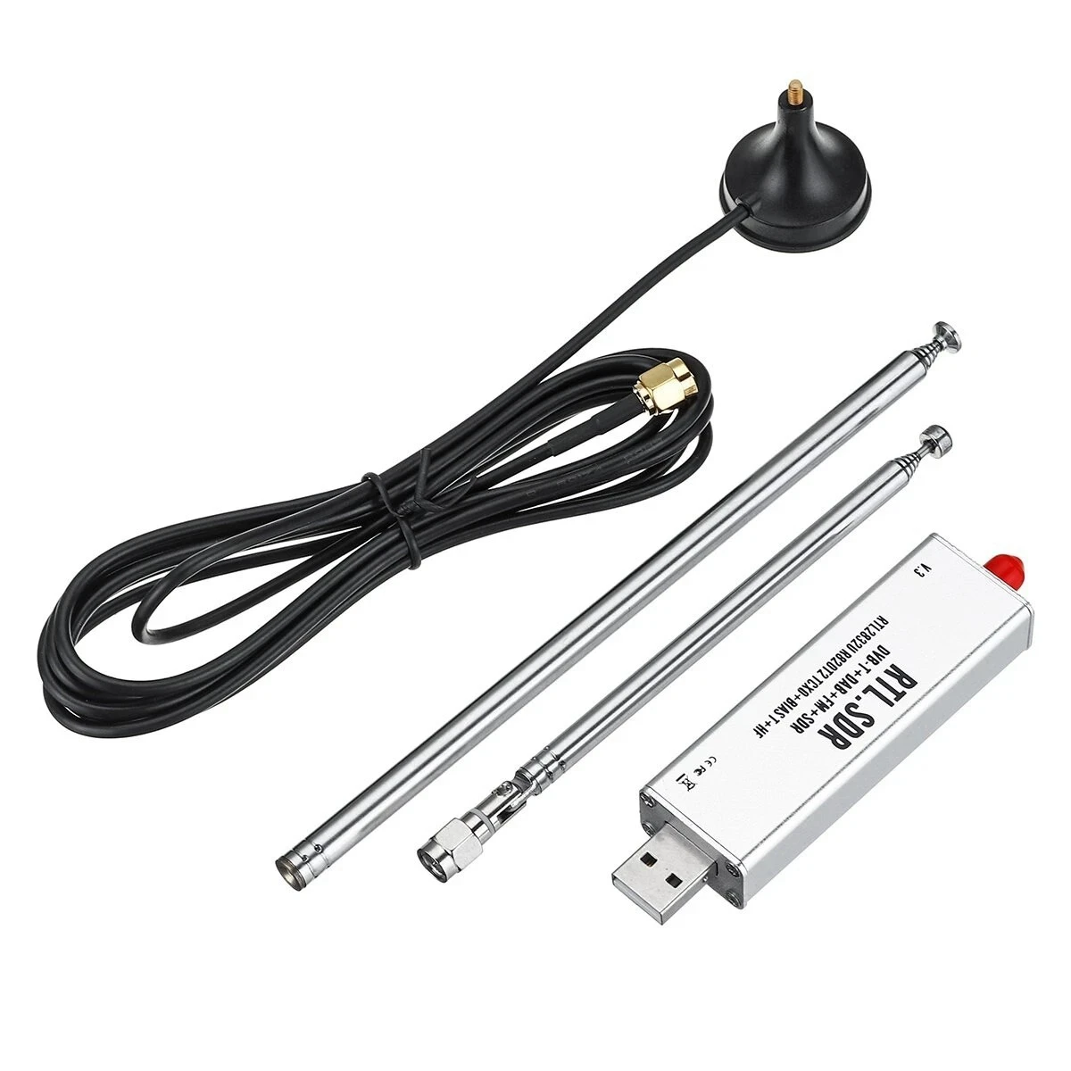 RTL-SDR R820T2 V3 RTL2832U тюнер + Телескопический антенный тюнер + основание антенны
RTL-SDR R820T2 V3 RTL2832U тюнер + Телескопический антенный тюнер + основание антенны