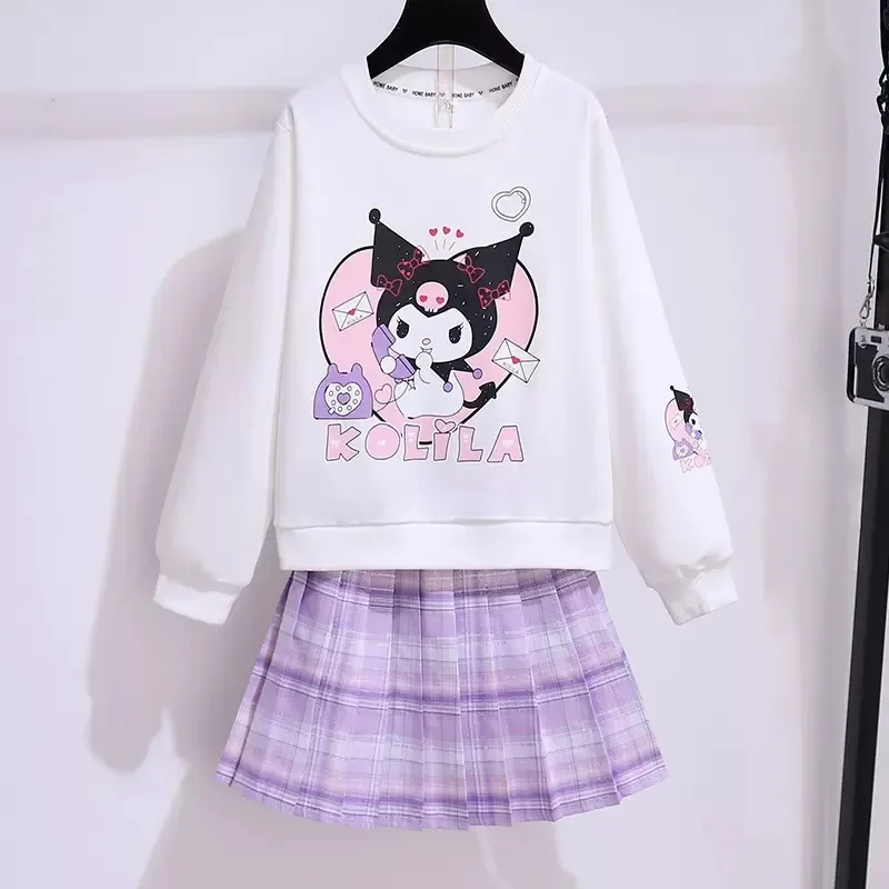 Children's Spring and AutumCartoon Suit College Style Children's Clothing Girl Kuromi Sweatshirt Pleated Skirt Two-piece Set
Children's Spring and AutumCartoon Suit College Style Children's Clothing Girl Kuromi Sweatshirt Pleated Skirt Two-piece Set