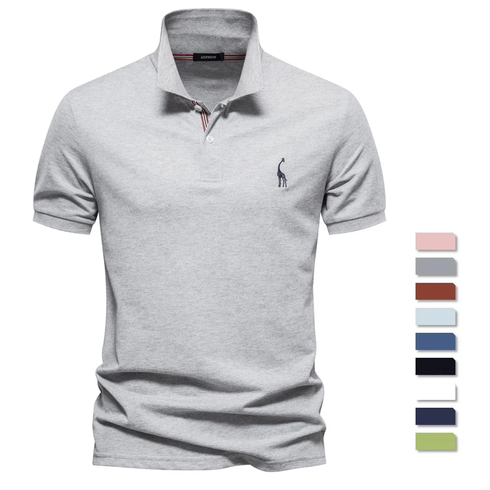 Рубашка-поло мужская с коротким рукавом, хлопок, однотонная, летняя одежда 
Рубашка-поло мужская с коротким рукавом, хлопок, однотонная, летняя одежда