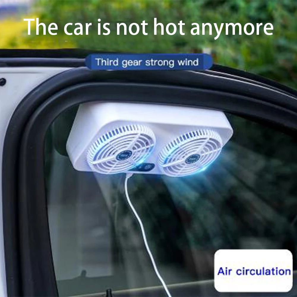 

New Popular Car Fan Solar Window Sun Powered Auto Air Vent Cool Cooling System Radiator Fans Car Styling Cooler Auto Gadgets