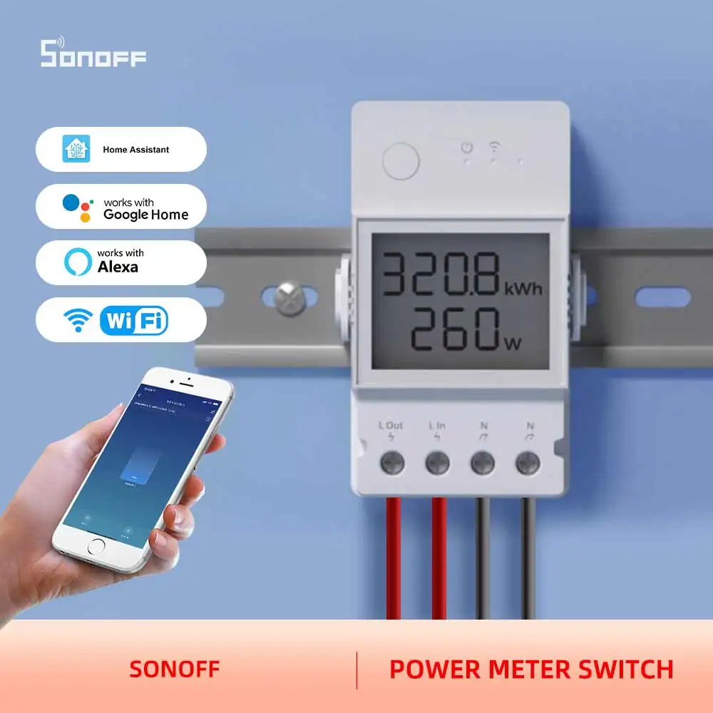 

Sonoff POW Elite wifi smart Power Meter Switch ESP32 LCD display work with Home Assistant Google Alexa Smartthings Alice Ewelink