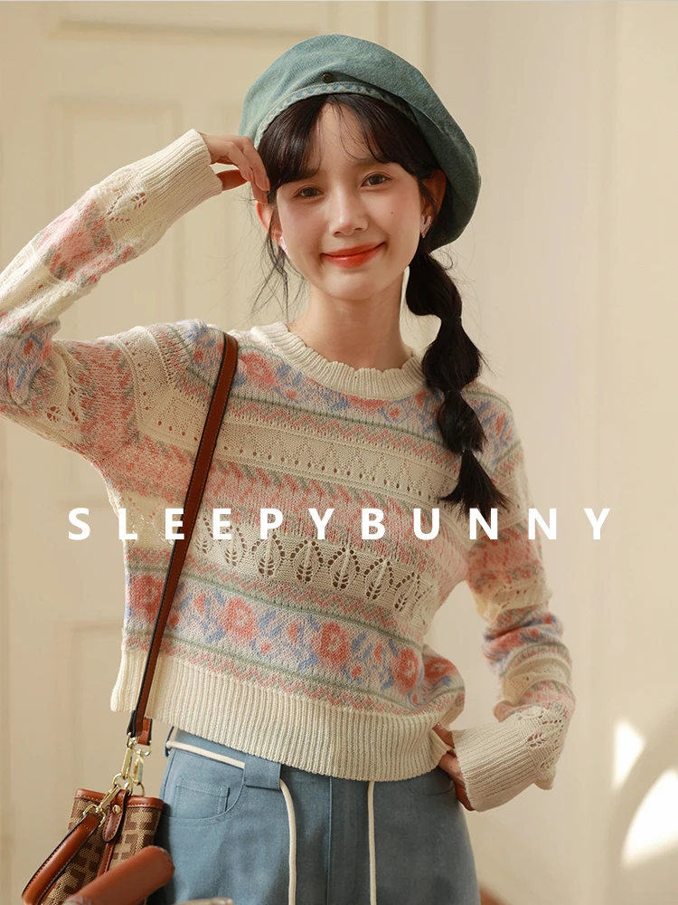 Casual Striped Sweet Sweater Long Sleeves Chic Women's Sweater Aesthetic Top Korean Fashion Elegant Fairy Clothing Pullover
Casual Striped Sweet Sweater Long Sleeves Chic Women's Sweater Aesthetic Top Korean Fashion Elegant Fairy Clothing Pullover