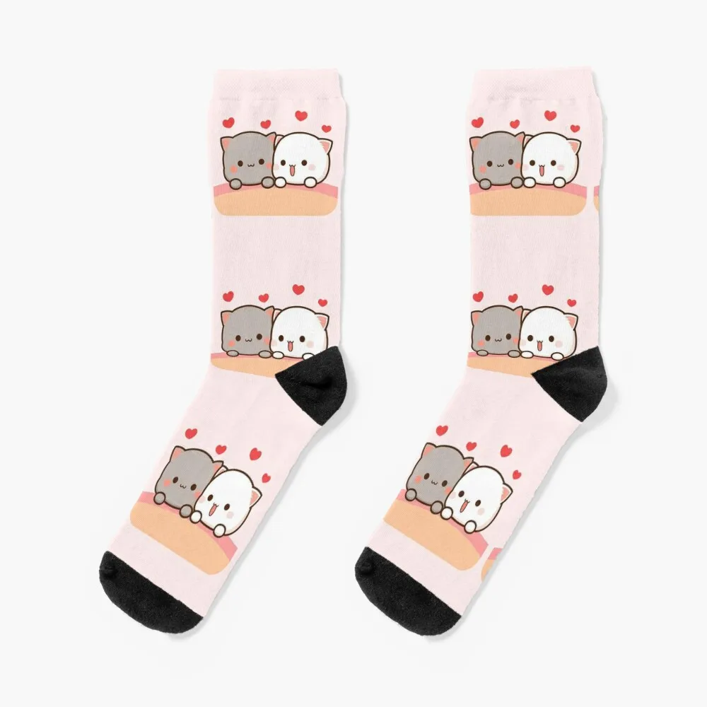 

Peach and goma mochi cat Socks sport cool essential Socks For Men Women's