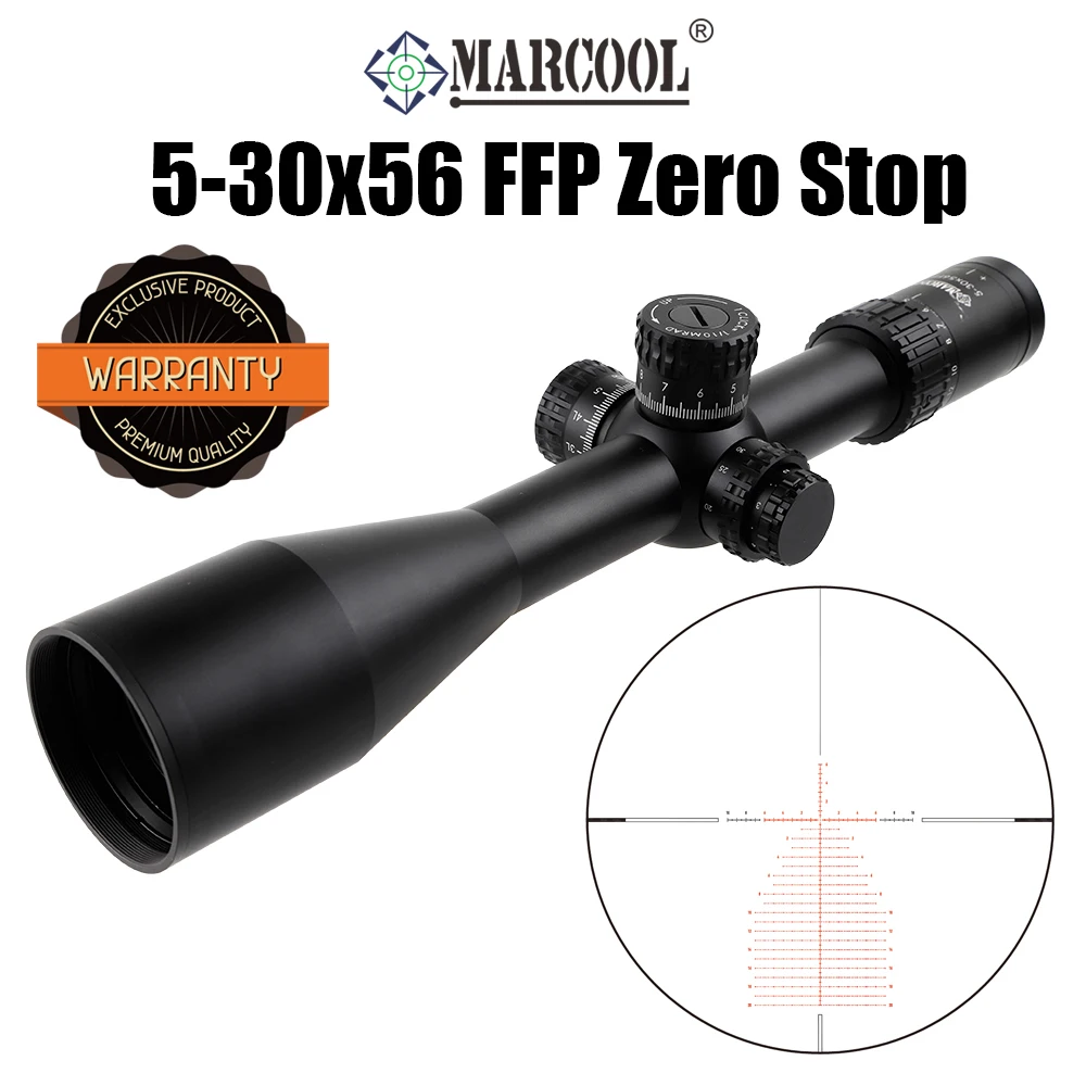 MARCOOL Stalker 5-30x56 SFIR Riflescope FFP ED GLass 34mm Tube Rifle Scope for Hunting with Zero-Stop Function
MARCOOL Stalker 5-30x56 SFIR Riflescope FFP ED GLass 34mm Tube Rifle Scope for Hunting with Zero-Stop Function