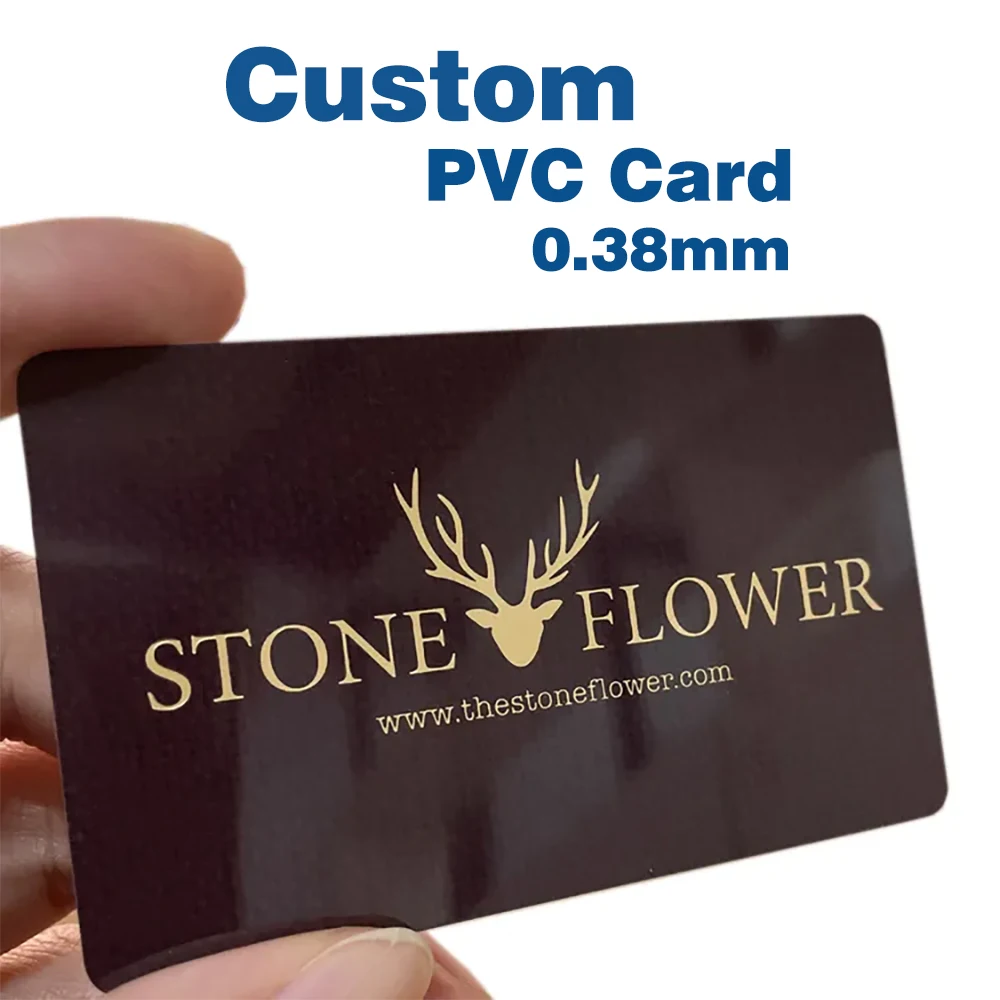

Custom PVC Business Card Plastic Membership VIP Logo Name Printed Waterproof Double Side Thank You Gift Visiting 0.38mm