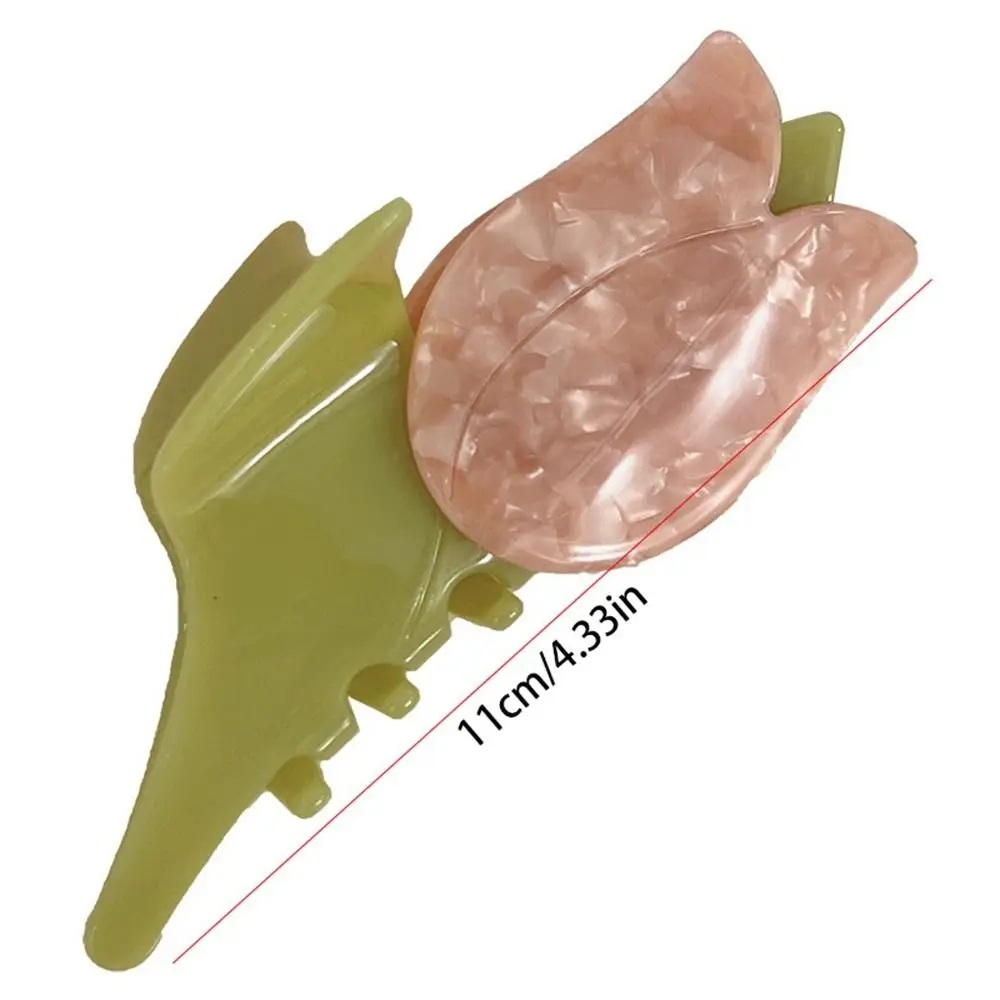 

Acetic Acid Flower Hair Claw Tulip Barrettes Women Hair Clip Ponytail Holder Acetate Shark Clip Female Hair Accessories
