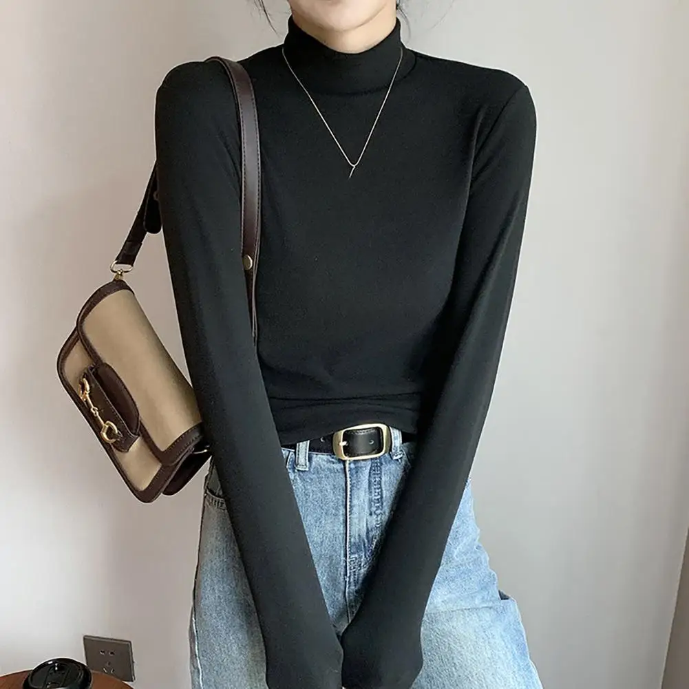 Women Top Cozy Double-sided Velvet Half-high Collar Women's Pullover Blouse for Fall Winter Soft Elastic Slim Fit Warm Lady
Women Top Cozy Double-sided Velvet Half-high Collar Women's Pullover Blouse for Fall Winter Soft Elastic Slim Fit Warm Lady