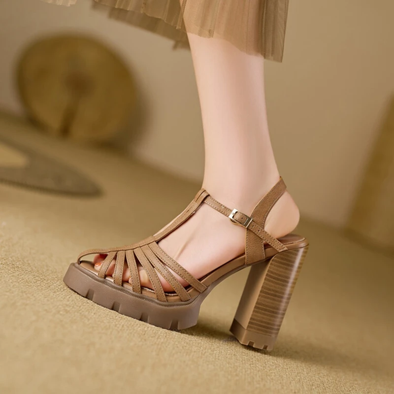 Сандалии женские из натуральной кожи, туфли на очень высоком каблуке, пикантные Туфли с круглым носком, римские сандалии на платформе с узкими ремешками, лето
Сандалии женские из натуральной кожи, туфли на очень высоком каблуке, пикантные Туфли с круглым носком, римские сандалии на платформе с узкими ремешками, лето