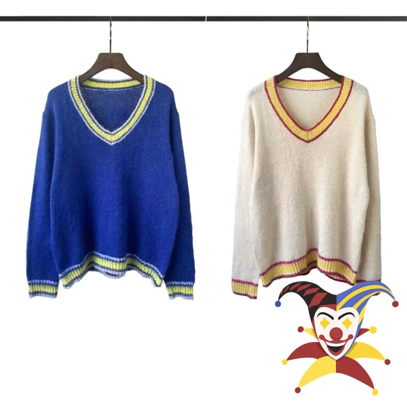 V-neck Mohair Long Sleeved Knit Sweater Men Women 1:1 High Quality Casual Sweatshirts
V-neck Mohair Long Sleeved Knit Sweater Men Women 1:1 High Quality Casual Sweatshirts
