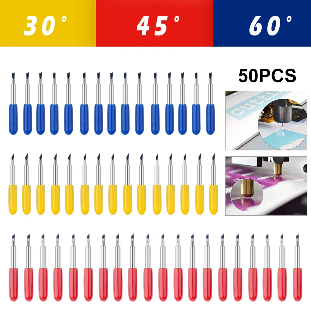 50Pcs Roland Cricut Plotter Blade 30/45/60 Degree Knife Milling Cutter Blades Vinyl Cutter Offset Knife Replacement Carving Tool
50Pcs Roland Cricut Plotter Blade 30/45/60 Degree Knife Milling Cutter Blades Vinyl Cutter Offset Knife Replacement Carving Tool