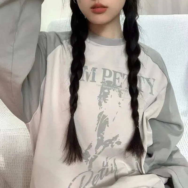 Kpop Y2k Graphic grey Sweatshirt Women American Retro Letter Patchwork Long Sleeve Top Oversize Harajuku Korean
Kpop Y2k Graphic grey Sweatshirt Women American Retro Letter Patchwork Long Sleeve Top Oversize Harajuku Korean