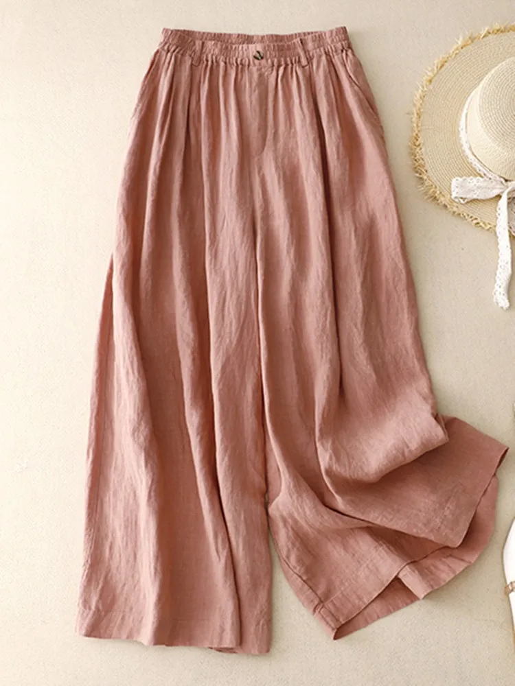 Women Casual Wide Leg Pants New Arrival 2023 Summer Vintage Style Solid Color Loose Comfortable Female Ankle-length Pants B2784
Women Casual Wide Leg Pants New Arrival 2023 Summer Vintage Style Solid Color Loose Comfortable Female Ankle-length Pants B2784