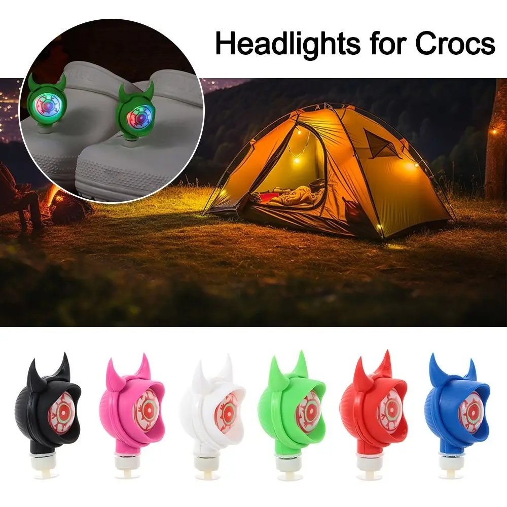 

2pcs Waterproof LED Headlights With 3 Light Modes Clip on Clog Light Up Charm Wearable for Crocs Shoe/Adults Kids/Night Runners