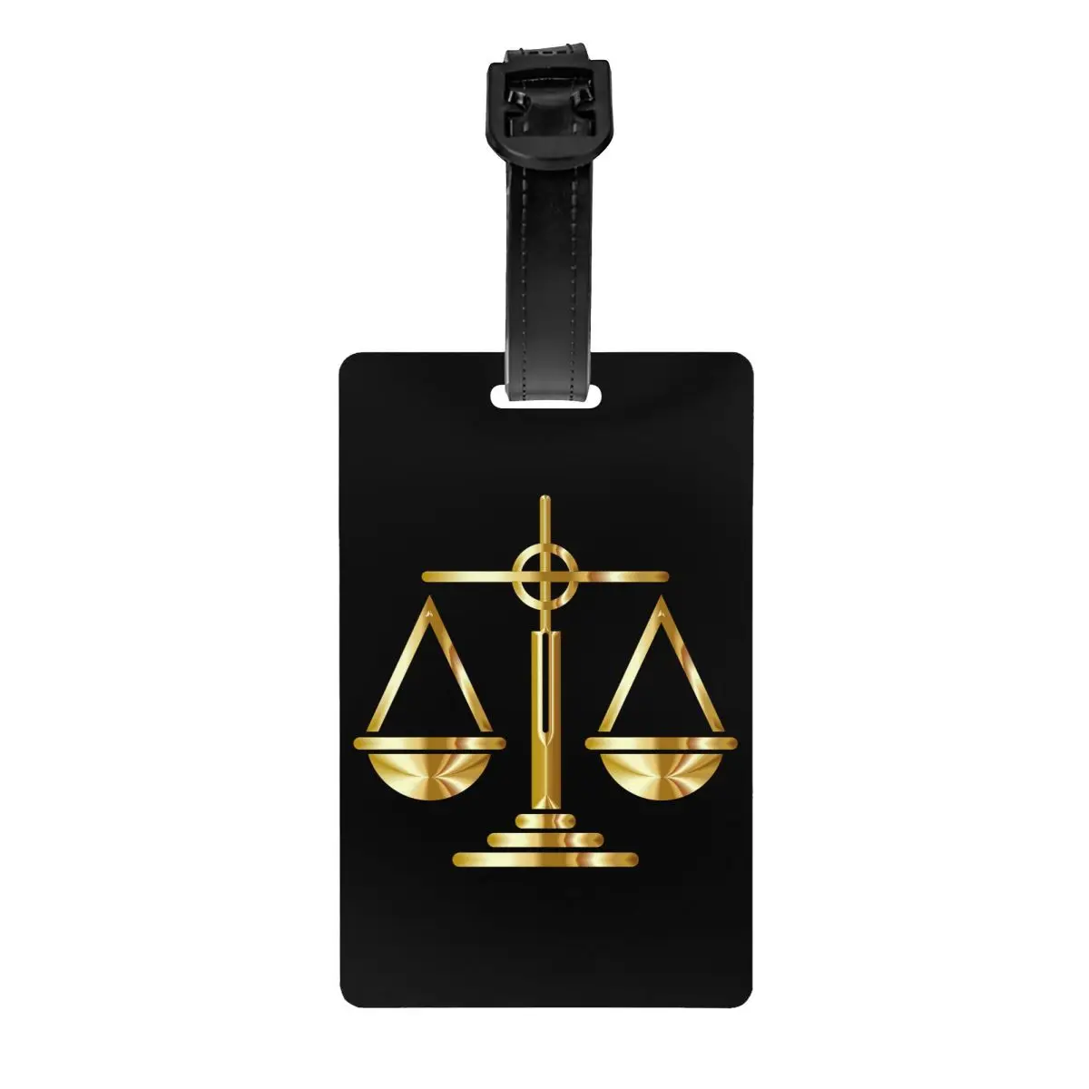 

Gold Scales Of Justice Law Logo Luggage Tags for Suitcases Lawyer Legal Party Privacy Cover ID Label