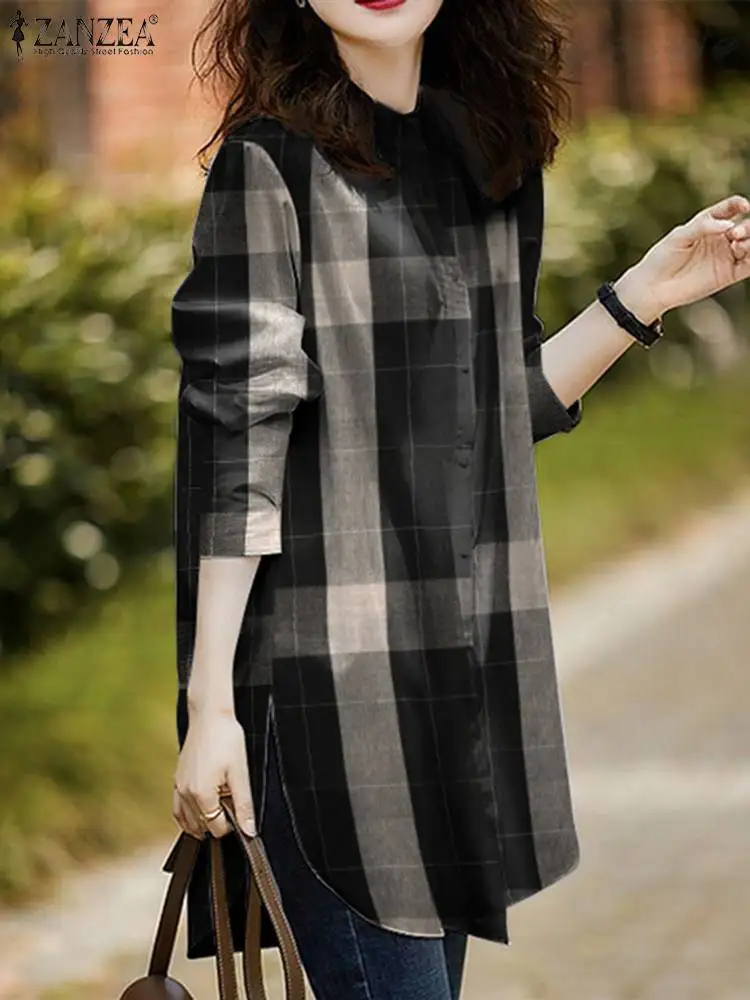 Блузка ZANZEA Женская клетчатая в клетку с длинным рукавом и круглым вырезом
Блузка ZANZEA Женская клетчатая в клетку с длинным рукавом и круглым вырезом