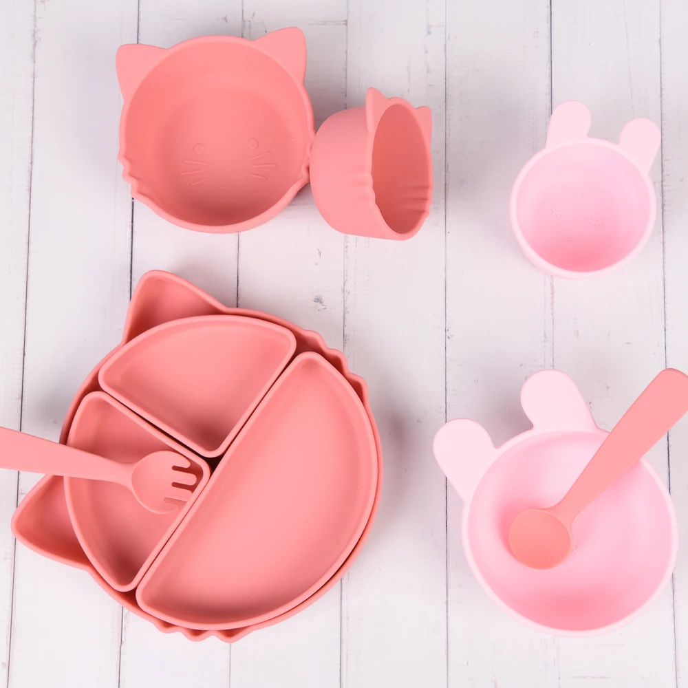 Children Divided Dishes Food Grade Silicone Cute Plate Food Feeding Set For Babies
Children Divided Dishes Food Grade Silicone Cute Plate Food Feeding Set For Babies