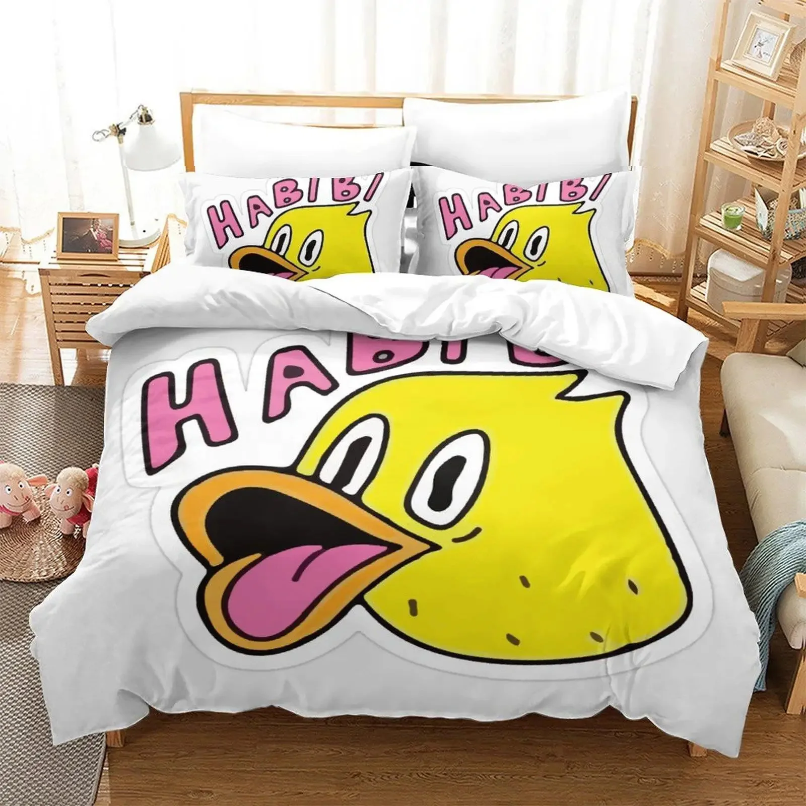 Anime Quackity Duck Bedding Set Boys Girls Twin Queen Size Duvet Cover Pillowcase Bed Kids Adult Fashion Home Textileextile
Anime Quackity Duck Bedding Set Boys Girls Twin Queen Size Duvet Cover Pillowcase Bed Kids Adult Fashion Home Textileextile